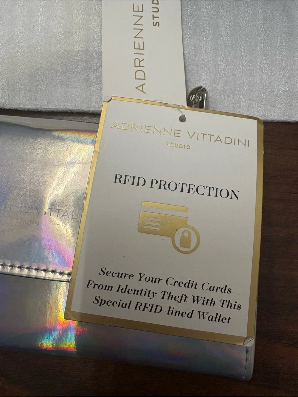 Adrienne Vittadini Holographic Silver Wallet